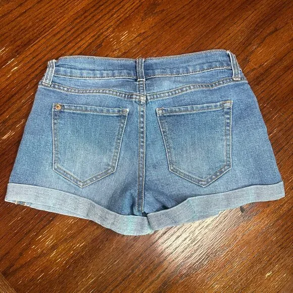 Old Navy Cuffed Denim Jort Light Blue Jean Shorts Size 0 - Picture 9 of 10